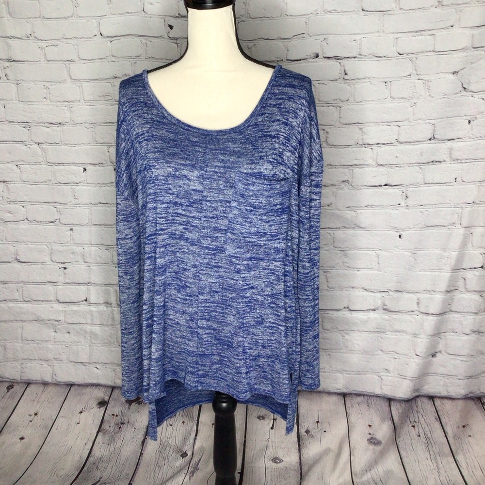 Banana Republic Blue Space Dye Long Sleeve Tunic Sweater Large